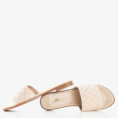 Béžové žabky se zlatými tryskami Billi - Obuv 1