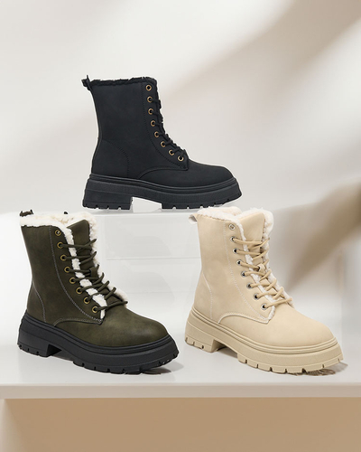 Royalfashion Dámske matné čižmy s ovčou kožou Pihophil