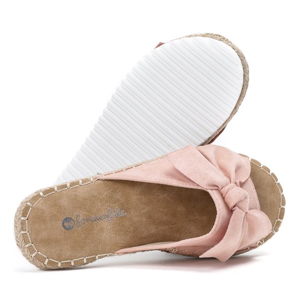 Różowe klapki z kokardką Summer Flower - Obuwie