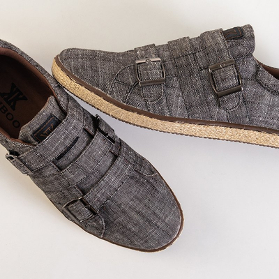 Šedé pánske topánky s prackami Betta - Obuv