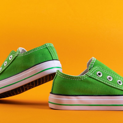 Zelené detské nazúvacie tenisky - topánky