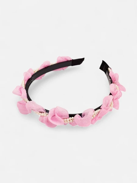 Royalfashion Naglavni trak za lase z nabiranjem in biseri