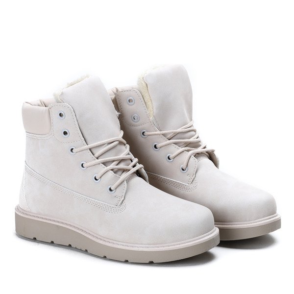 Ocieplane trapery w kolorze beżowym Be Happy - Obuwie