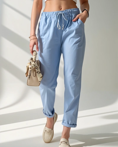 Royalfashion Jednoduché dámske látkové nohavice