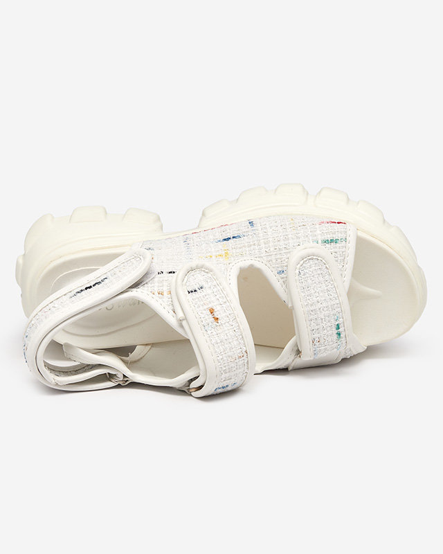 Dámske biele látkové sandále Pungia - Obuv