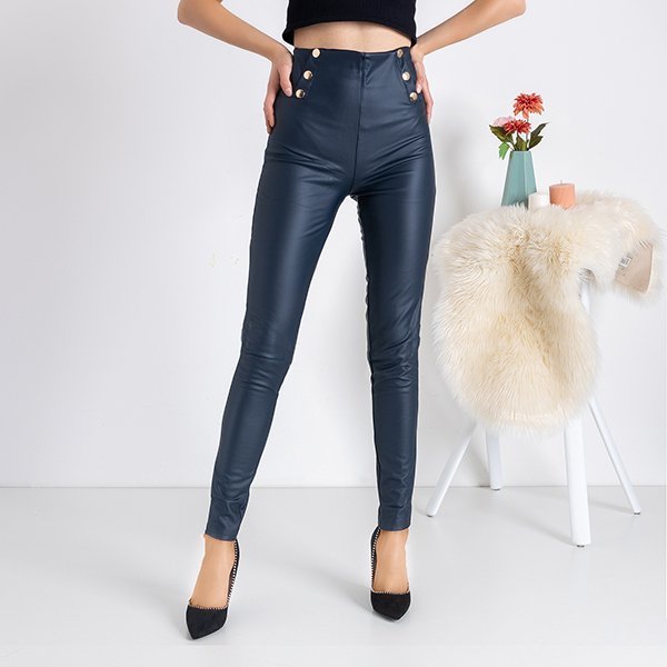 Tmavomodré dámske trenírky s ozdobami - Nohavice