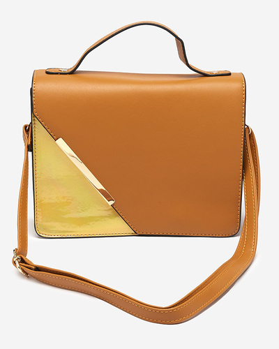 Malá dámska kabelka s holografickou vložkou v ťavej farbe - Doplnky