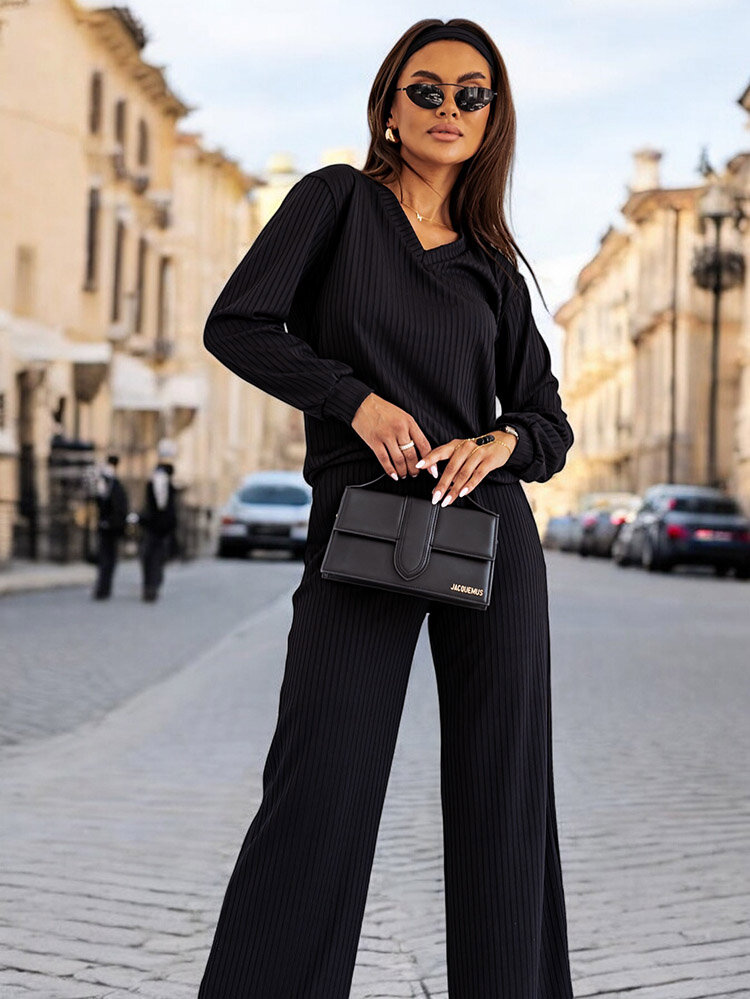 Royalfashion Dámska bavlnená súprava s rebrovaním