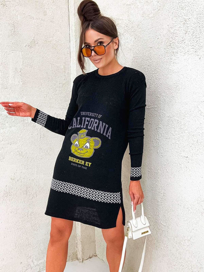 Royalfashion Svetloružové dámske svetrové šaty