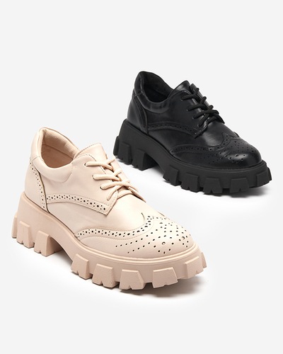 Béžové dámske topánky s prelamovaným akcentom Uneri - Obuv