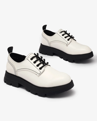 Biele dámske poltopánky Goldars - Obuv