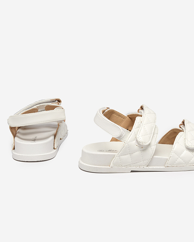 OUTLET Biele dámske sandále na suchý zips Korine - Obuv