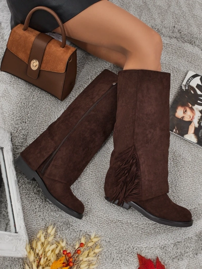 Ženski škornji eko semiš z zgornjim delom Ismara