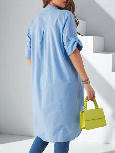 Royalfashion Bavlnená Dlhá Oversize Košeľa pre Ženy