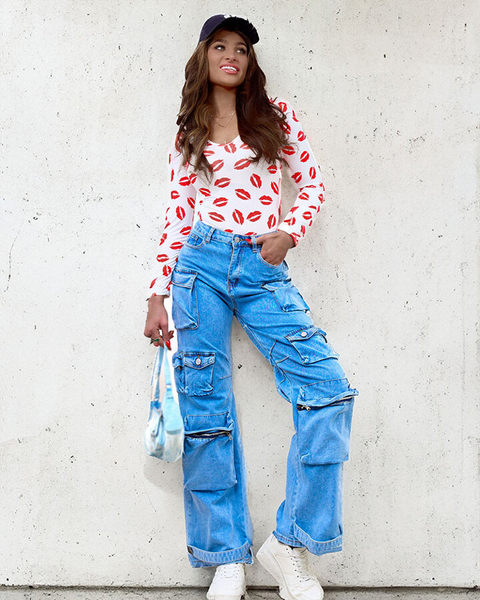 Royalfashion Dámske široké bojové nohavice