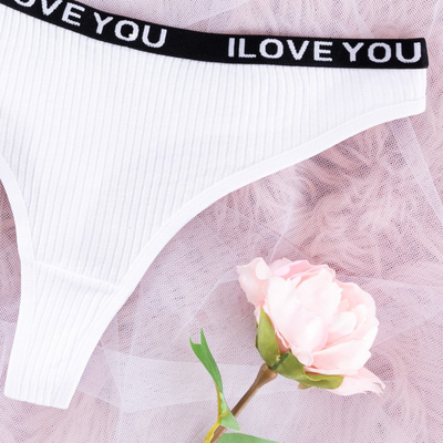 Dámske biele bavlnené tangá - Spodná bielizeň