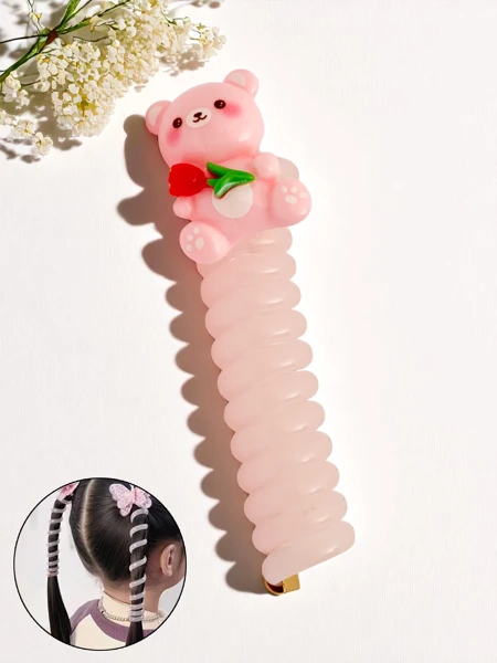 Royalfashion Gumička do vlasov pružina s medvedíkom Teddy Twist