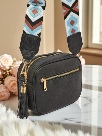 Royalfashion Mala ženska torbica iz eko usnja s pisanim pasom Kovi Lace