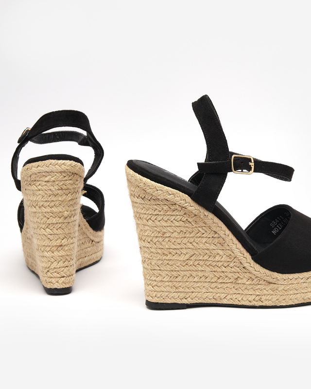 Dámske sandále na vysokom opätku v čiernej farbe Kentui - Obuv