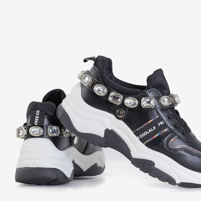 OUTLET Čierna dámska športová obuv so zirkónmi Frewan - Obuv