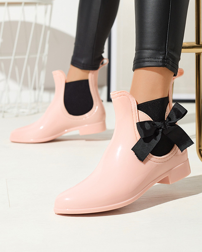 Svetloružové dámske tenisky s mašľou Roberta - Obuv