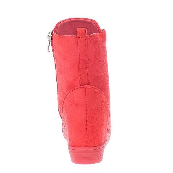 Czerwone sneakersy na krytym koturnie Savanetha - Obuwie