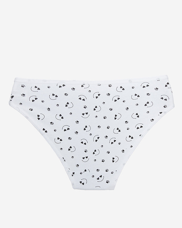 Dámske biele bavlnené nohavičky s potlačou - Spodná bielizeň