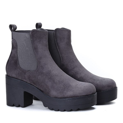 Szare botki na platformie Toana- Obuwie