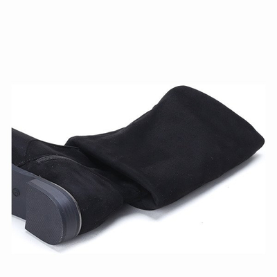 Czarne kozaki z wywijaną cholewką Jasmine - Obuwie