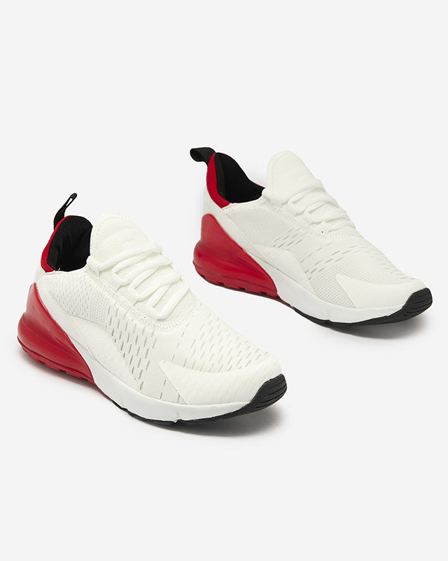 Bielo-červená dámska textilná športová obuv Tayrio- Footwear