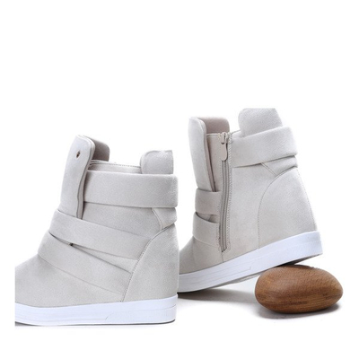 Beżowe sneakersy na krytym koturnie My Little Love- Obuwie