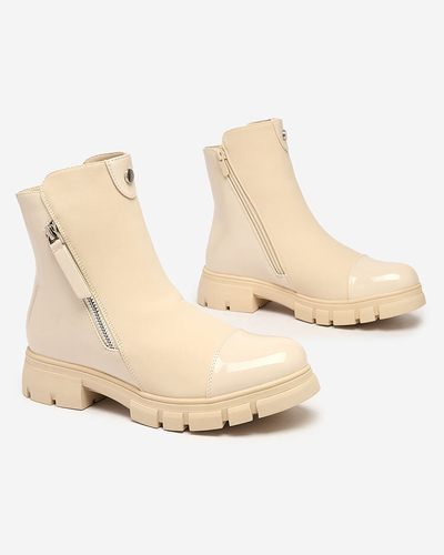 Royalfashion Béžové matné dámske čižmy Hedaheh