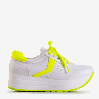 Biele a žlté športové tenisky pre ženy na platforme Dahn - Obuv