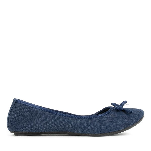 Tmavomodré baleríny s mašľou Ocria - Obuv