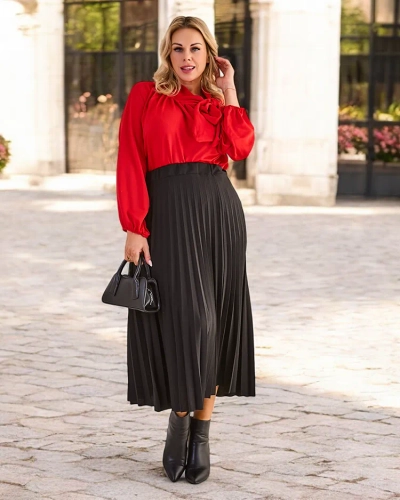 Royalfashion Zložená midi sukňa pre ženy PLUS VEĽKOSŤ