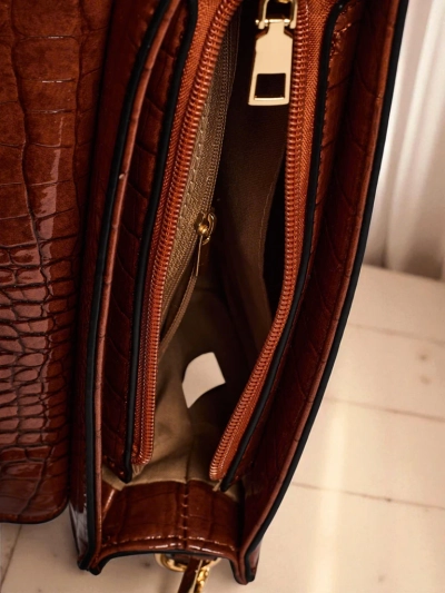 Aurelia Elegante Camel - Mini ženska torbica iz semiša in patenta Venezia Classico