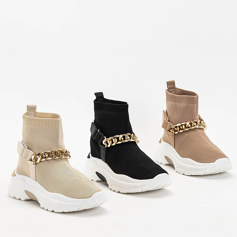 Dámska vysoká béžová športová obuv Greqo - obuv