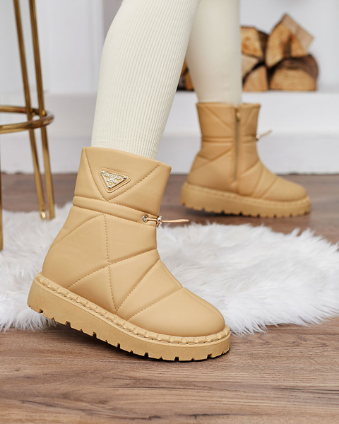 Royalfashion Camel dámske čižmy a'la snow boots Oterika