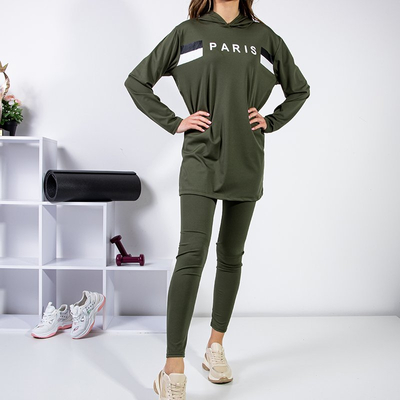 Dámska zelená športová súprava s nápisom - Oblečenie
