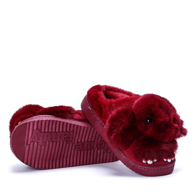 Bordowe kapcie Minny - Obuwie