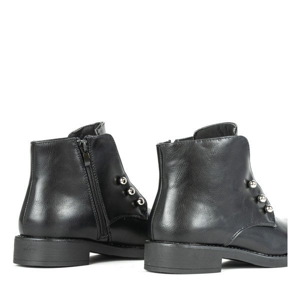 Černé dámské ploché boty na podpatku Retorena - Obuv 1