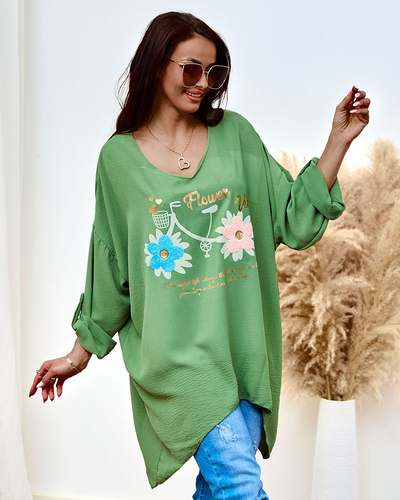 Royalfashion Dlhšia dámska blúzka s potlačou