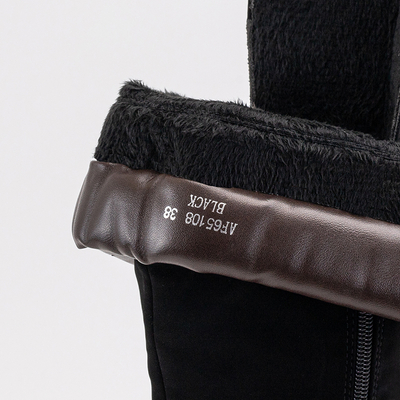 Čierne dámske čižmy na viazanie na stĺpiku Mastio - Obuv