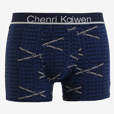 Tmavomodré pánske boxerky s nápismi PLUS SIZE - Spodná bielizeň