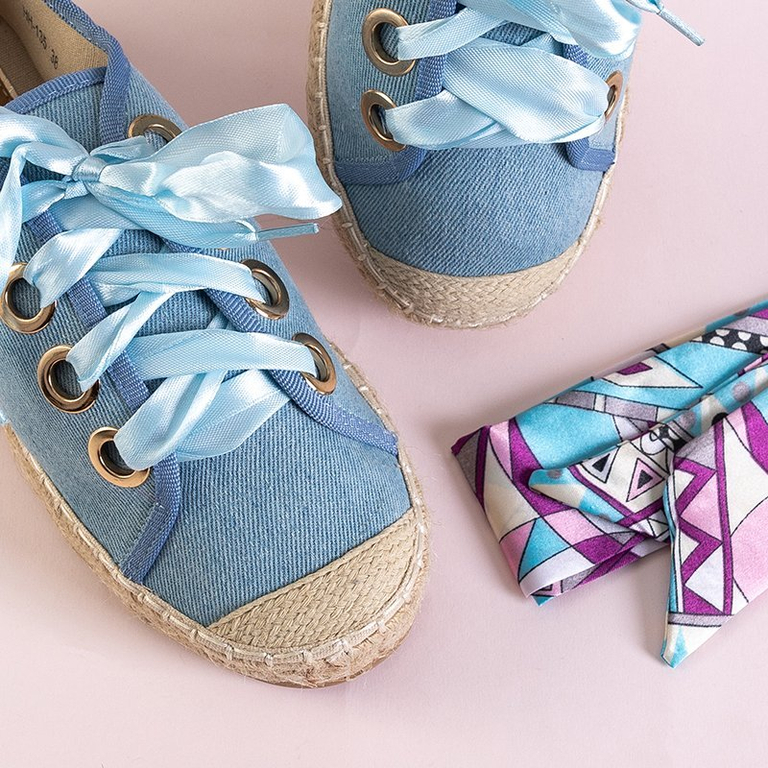 Modré dámske tenisky Naoko a'la espadrilles - Topánky