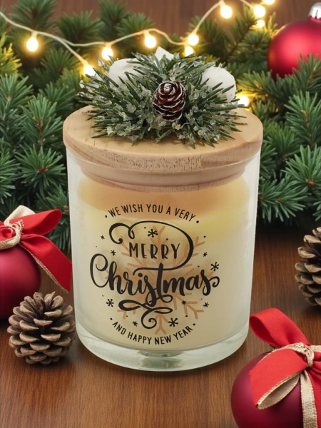 Božična dišeča sveča Merry Christmas Happy New Year