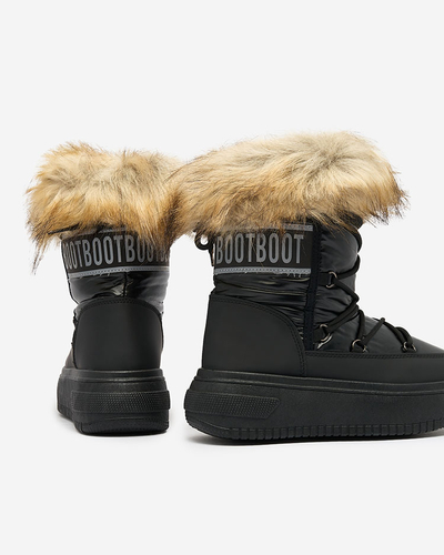 Royalfashion Black slip-on boots a'la snow boots for women Gomllo