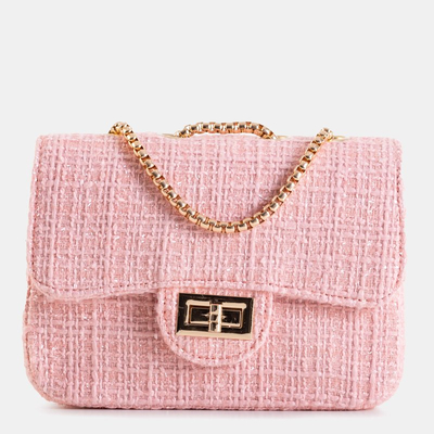 Ružová tvídová kabelka cez rameno - Kabelky