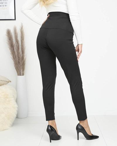 Čierne dámske modelovacie legíny PLUS SIZE- Oblečenie
