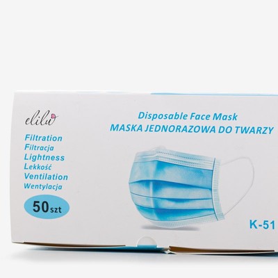 Biela 3-vrstvová ochranná maska na tvár 50 ks - Masky